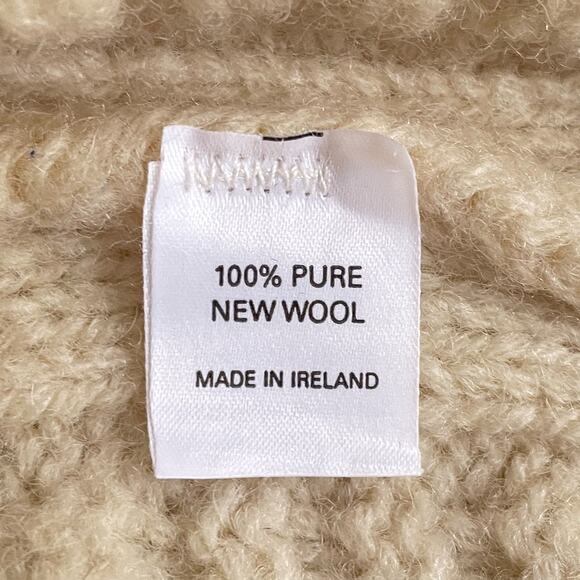 Vintage 100% Aran Wool Fisherman Sweater Vest Cableknit Oldmoney Made In Ireland - Picture 4 of 10